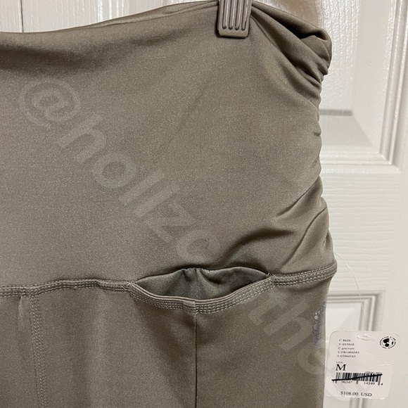 Free People Shine Ruched Vented Kick Flare Leggings Green - Picture 5 of 9